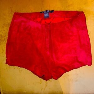 BISOU BISOU 70s vibe orange hotpants, 100% suede. Disco, rock n roll, sexy